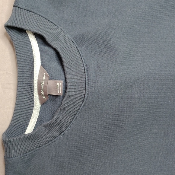 Eddie Bauer Crewneck Sweater Mens Size 2XLT XXLT Blue Cotton Casual Work Wear - Picture 3 of 11